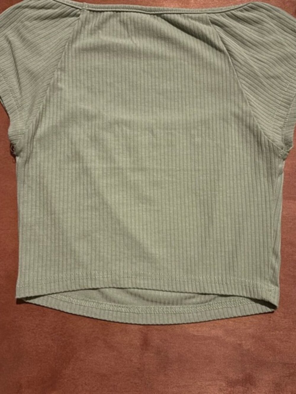 SHEIN Sage Ribbed Crop Top - Picture 4 of 4